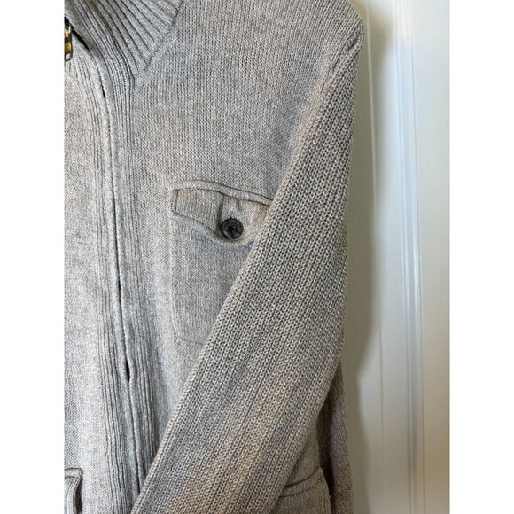 Banana Republic Men's Full Zip Tan Sweater Size L - Picture 6 of 11